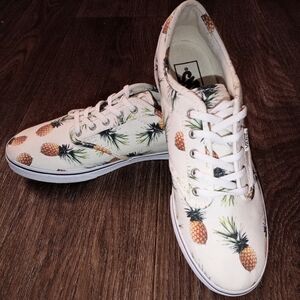 Vans White 🍍 Print Sneakers Low-Top Canvas